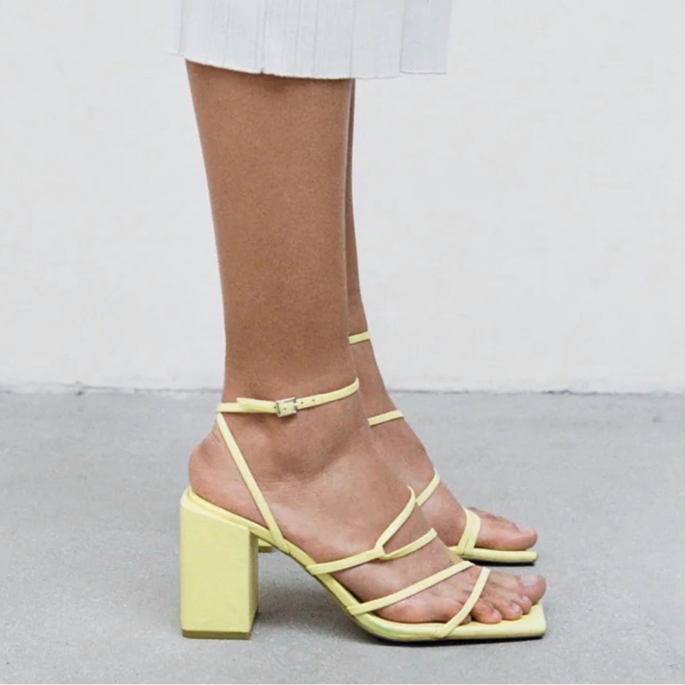 ZARA heeled Square Toe Ankle strap sandal size 6.5 - Picture 6 of 9